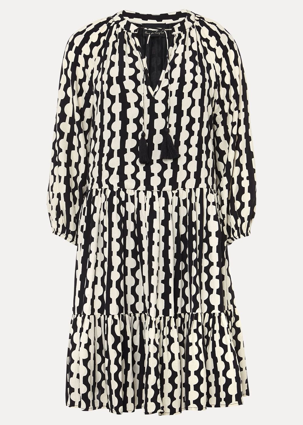 Lara Swing Dress - Black/Stone