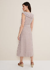 Jamilla Striped Midi Dress - Ivory/Natural
