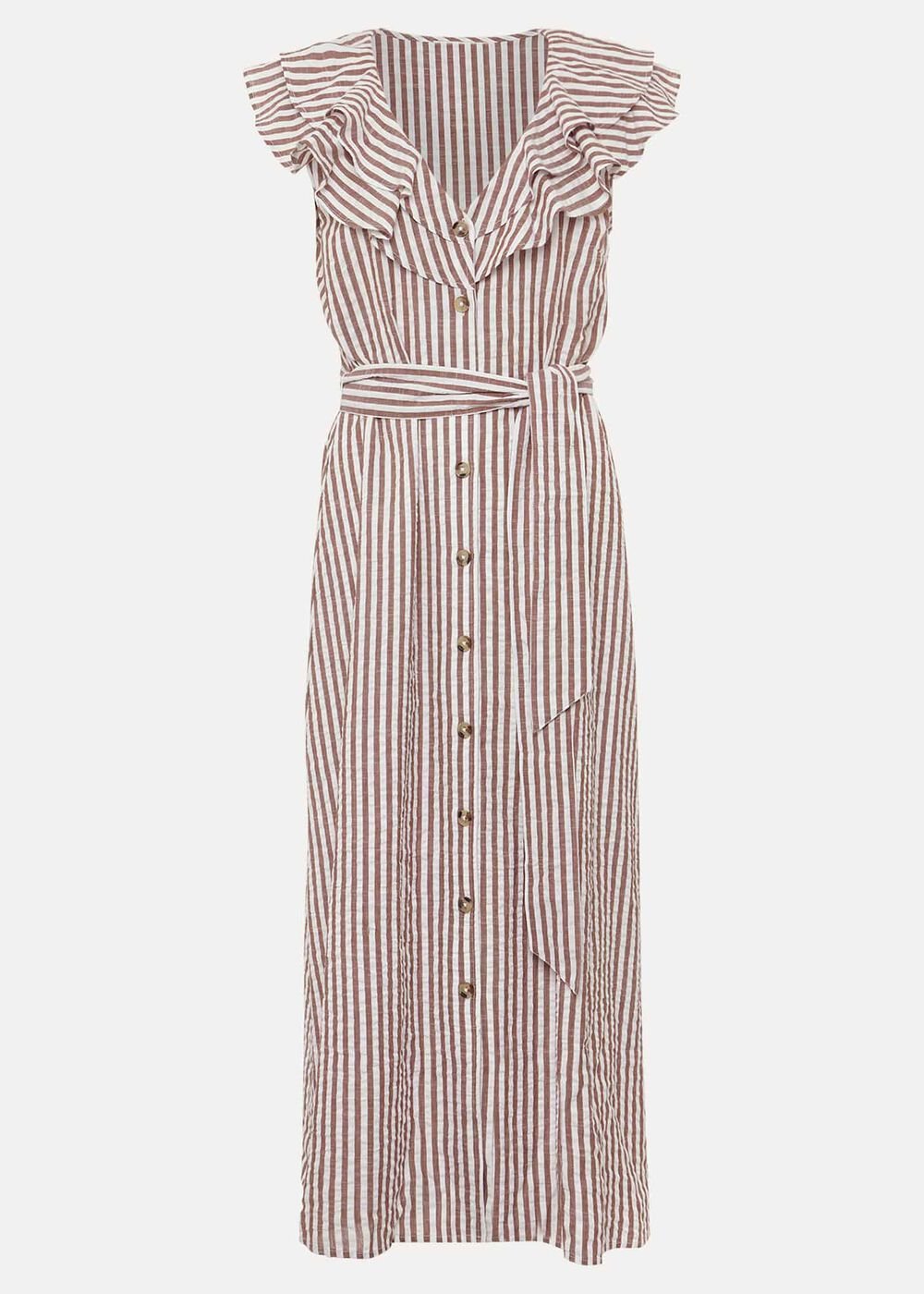 Jamilla Striped Midi Dress - Ivory/Natural