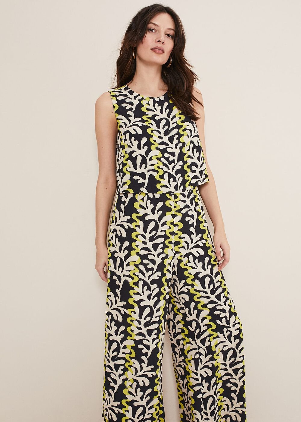 Aubrey Striped Wide Leg Jumpsuit - Olive/Black
