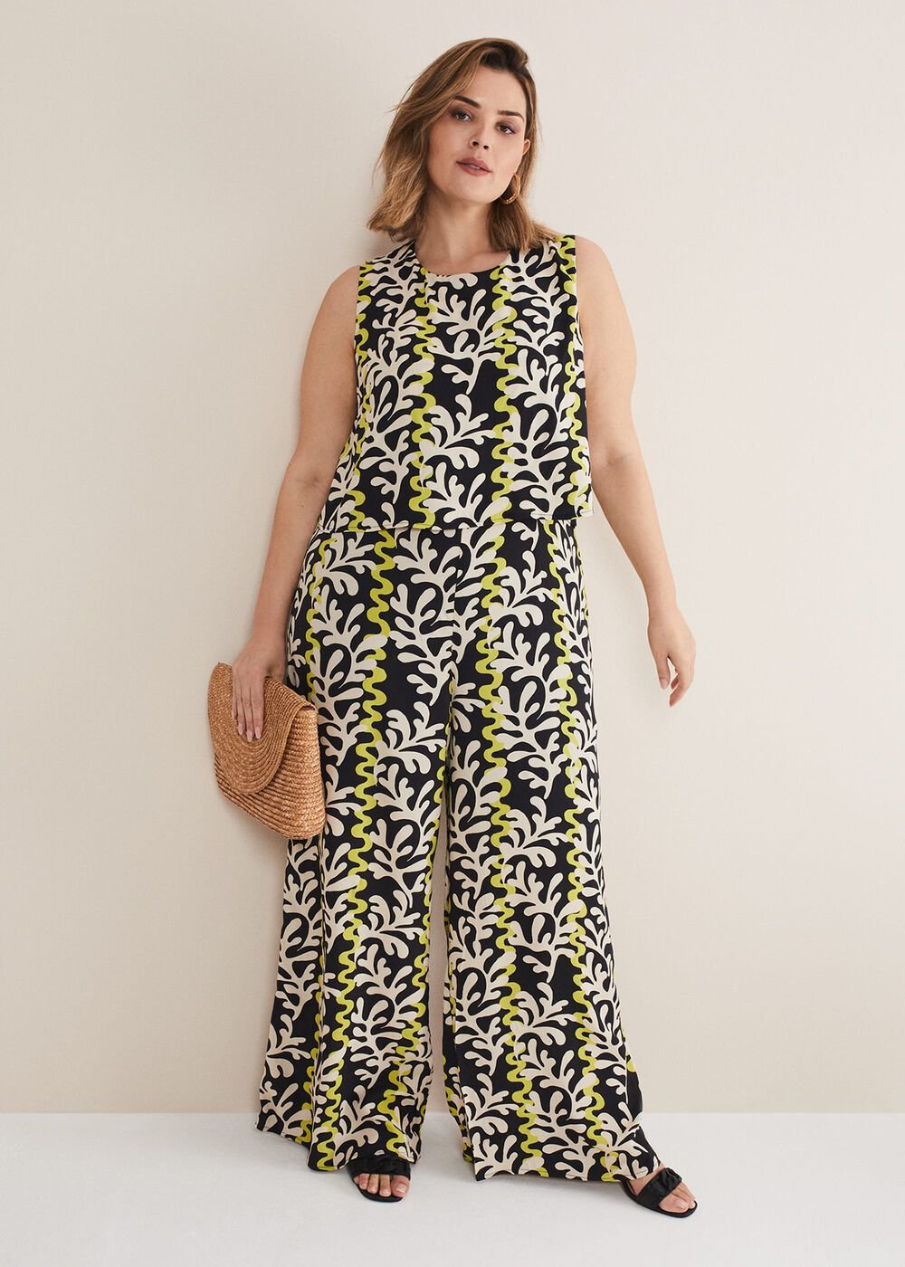 Aubrey Striped Wide Leg Jumpsuit - Olive/Black