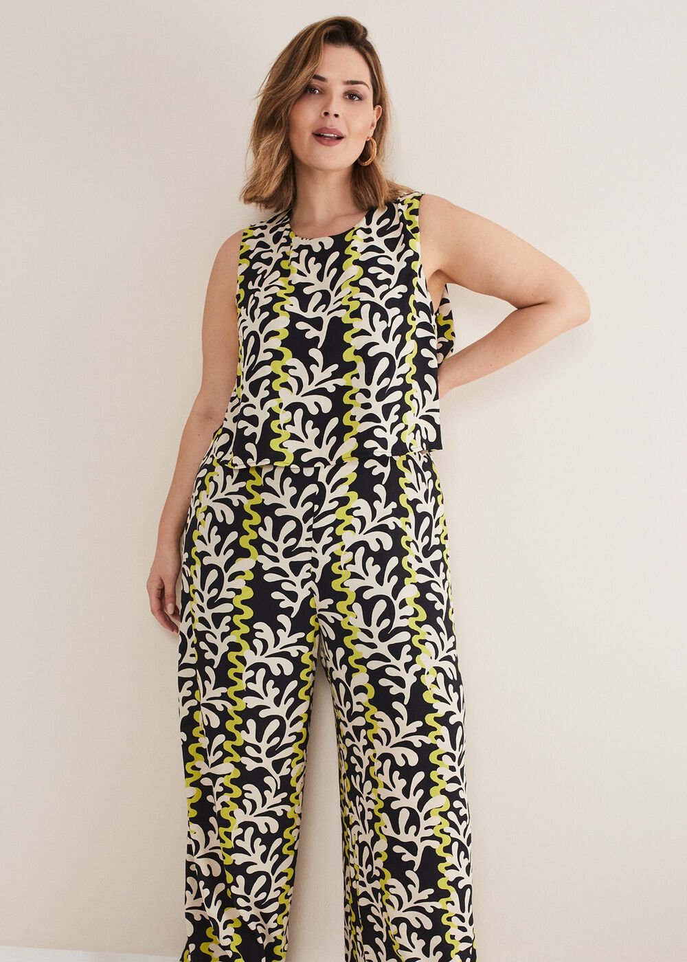 Aubrey Striped Wide Leg Jumpsuit - Olive/Black