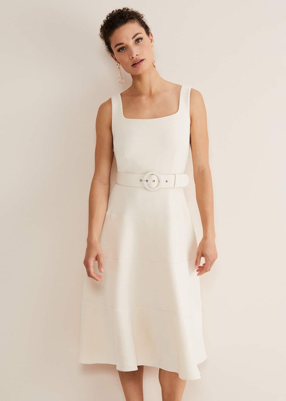 Ethel Fit And Flare Dress - Cream