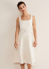 Ethel Fit And Flare Dress - Cream