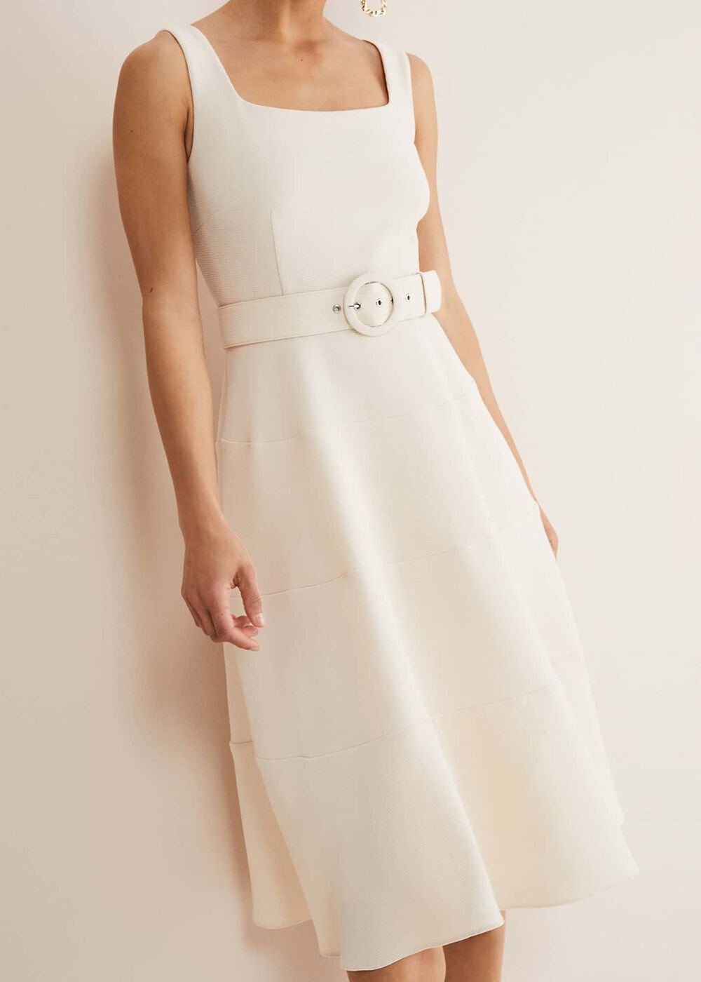 Ethel Fit And Flare Dress - Cream