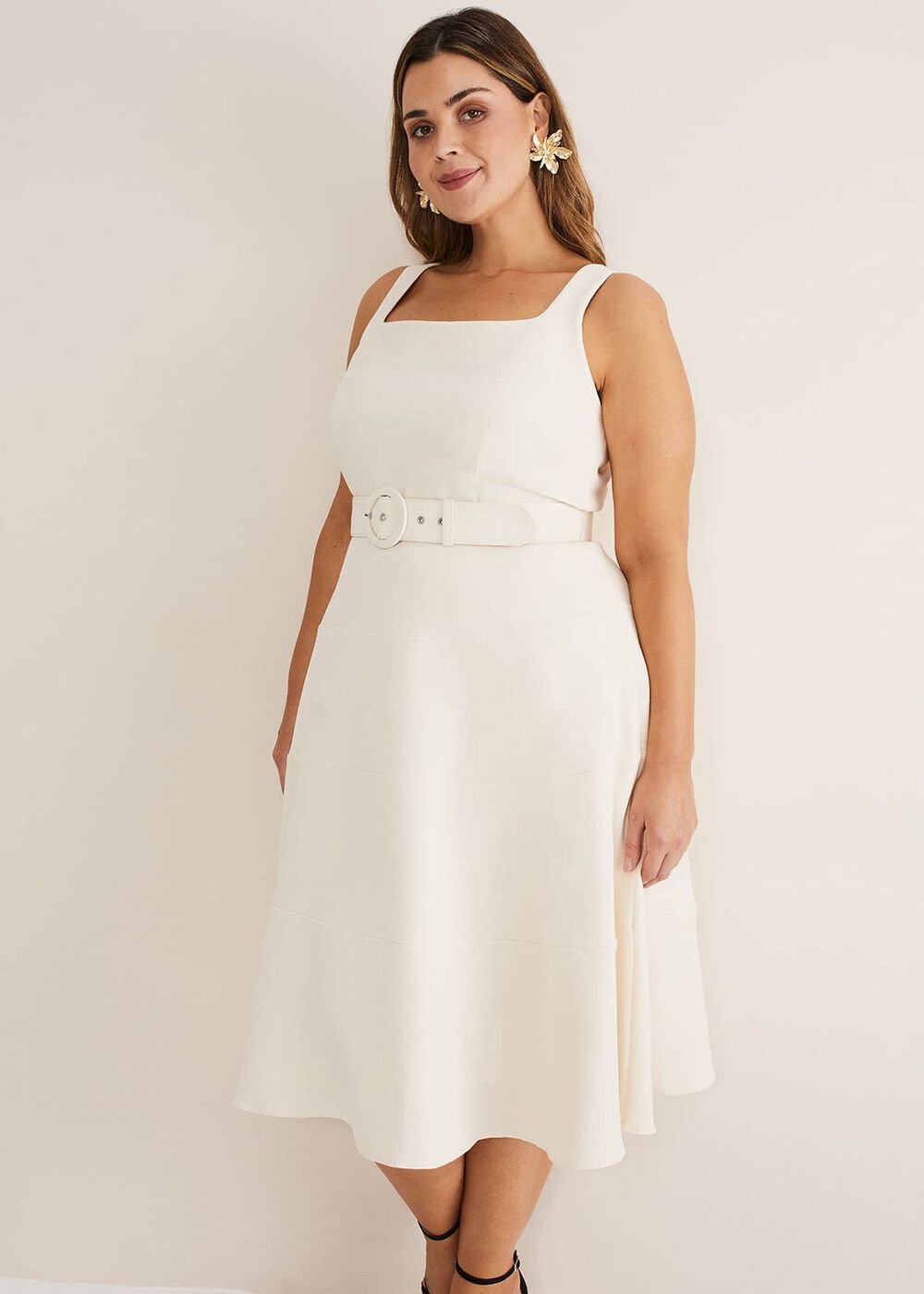 Ethel Fit And Flare Dress - Cream