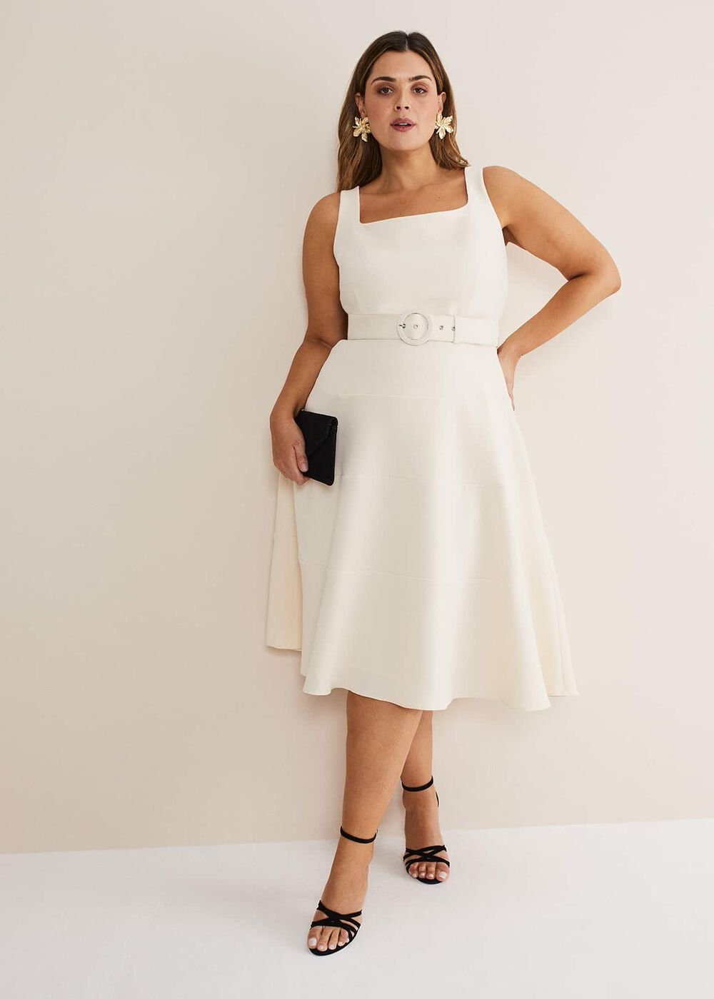 Ethel Fit And Flare Dress - Cream