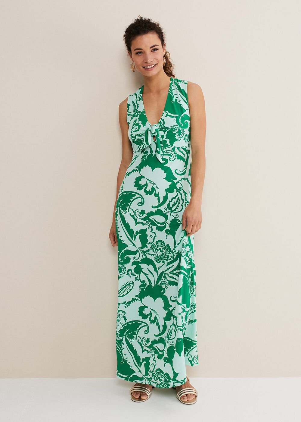 Asiya Paisley Jersey Maxi Dress - Teal