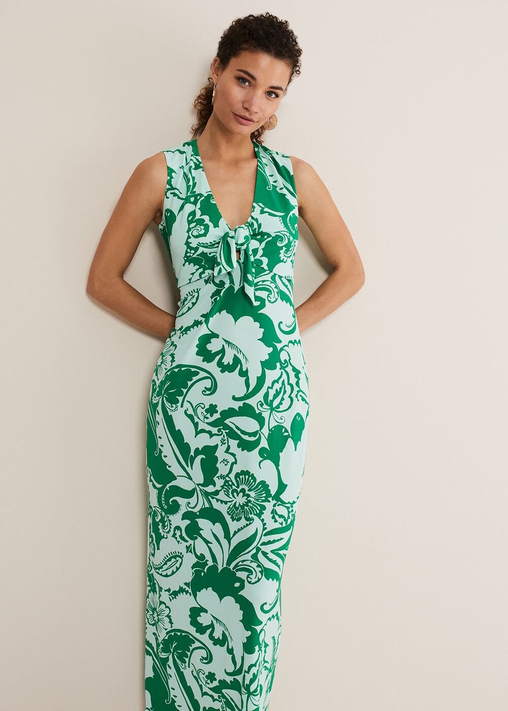 Asiya Paisley Jersey Maxi Dress - Teal