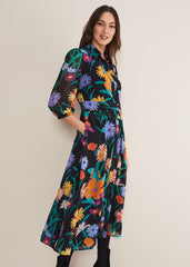 Alta Floral Midaxi Dress - Black/Multi