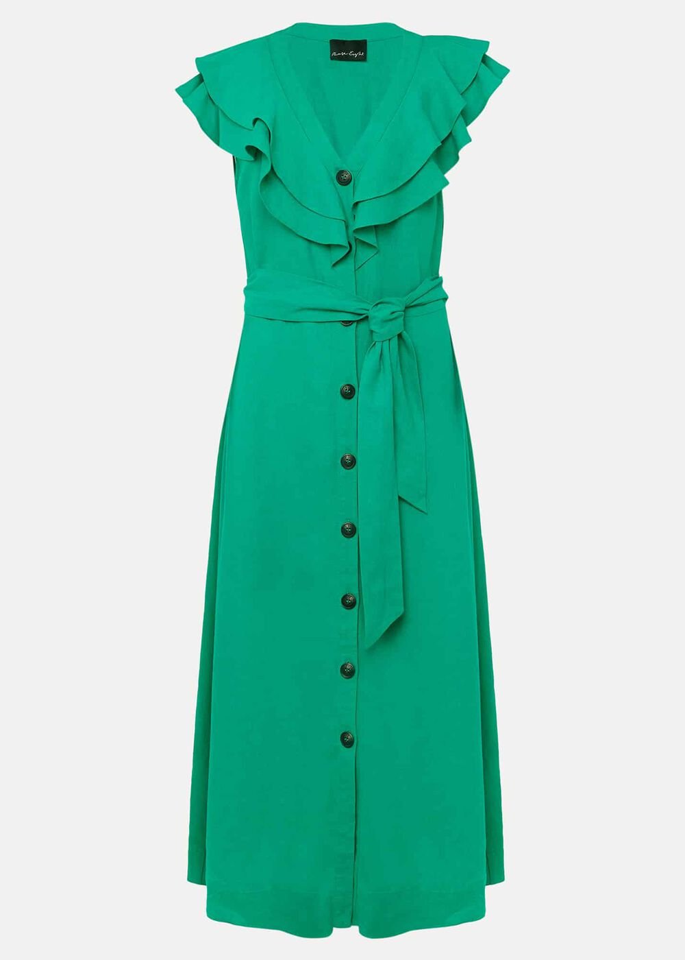 Jamilla Green Linen Midi Dress - Green