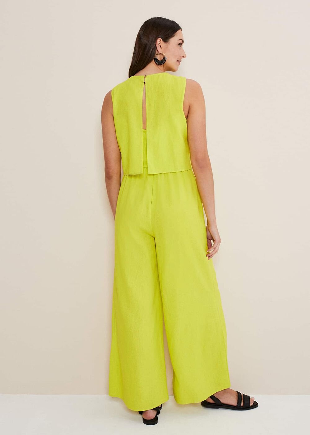 Aubrey Striped Wide Leg Jumpsuit - Lime