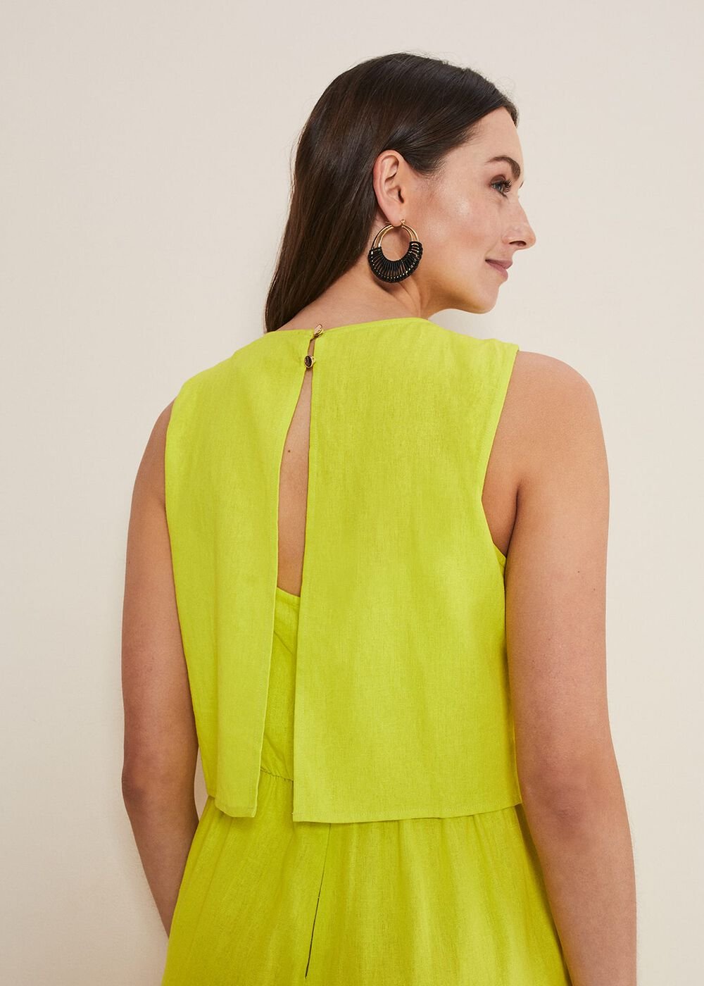 Aubrey Striped Wide Leg Jumpsuit - Lime