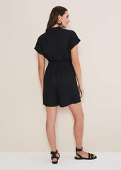 Paige Linen Playsuit - Black
