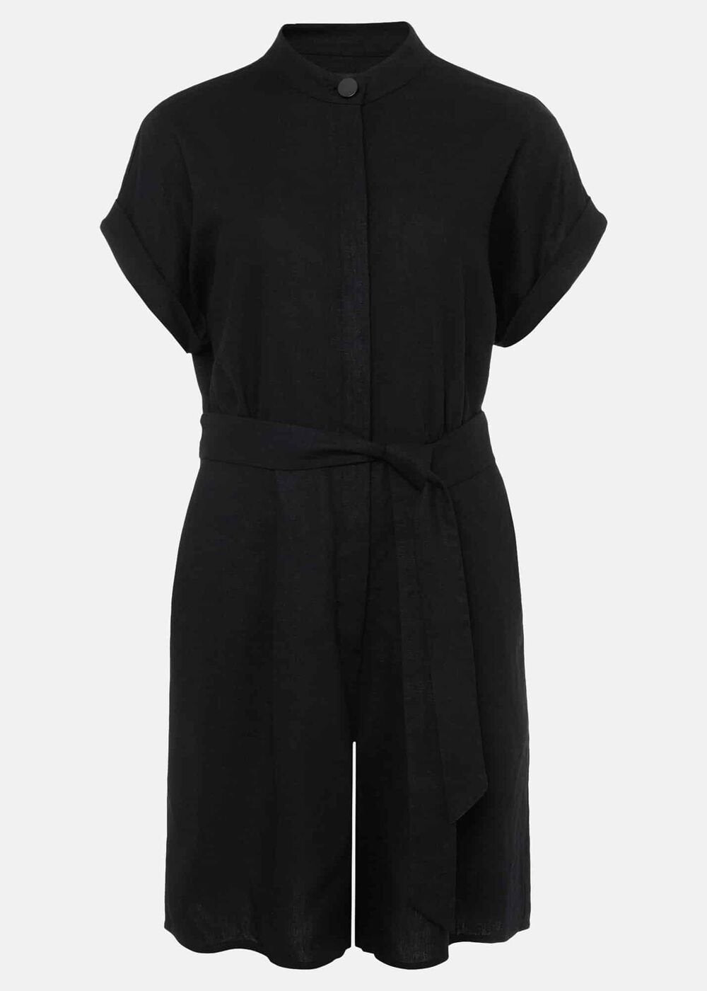 Paige Linen Playsuit - Black