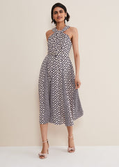 Ember Geo Midi Dress - Smoke/Powder Pink