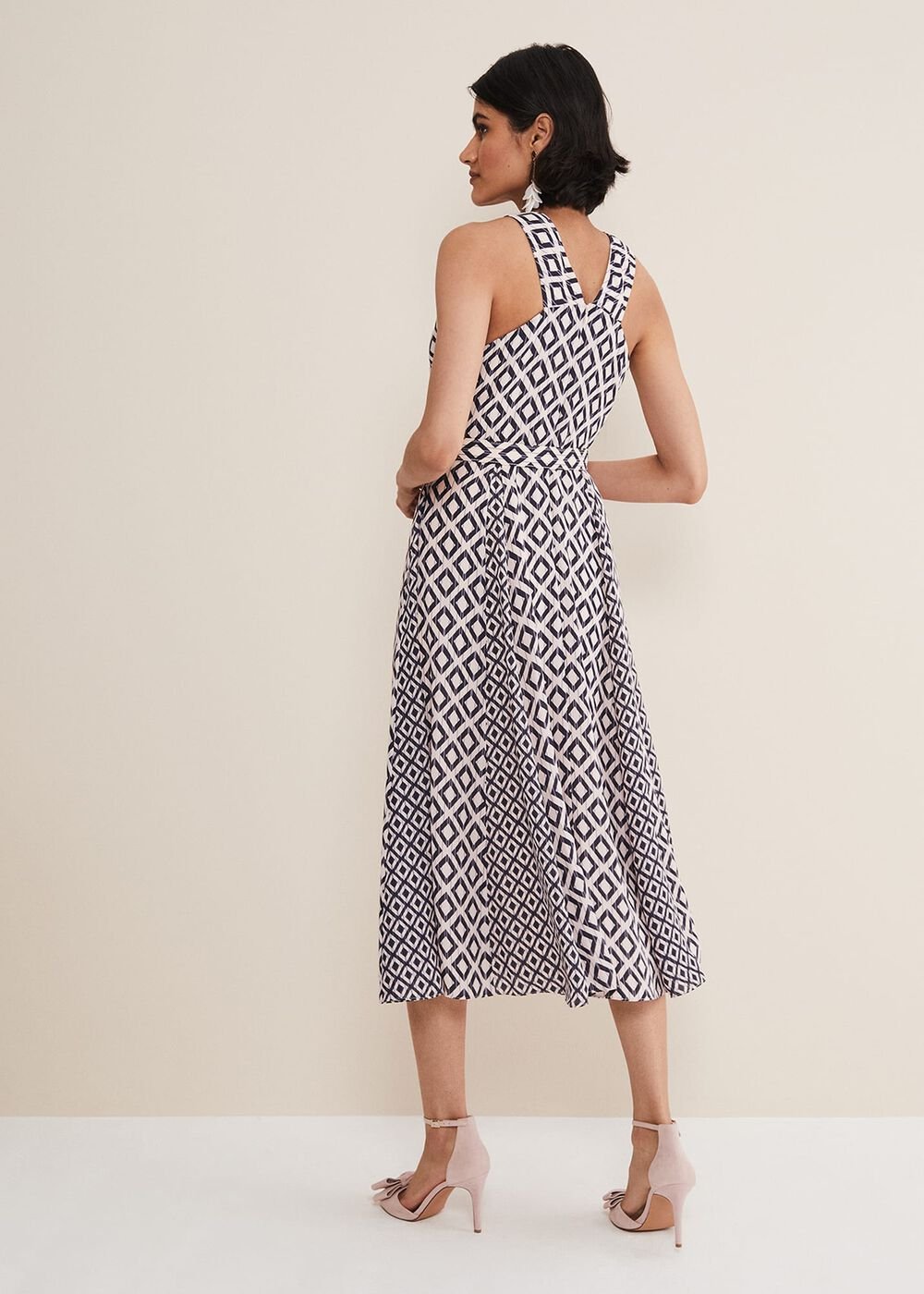 Ember Geo Midi Dress - Smoke/Powder Pink