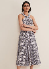 Ember Geo Midi Dress - Smoke/Powder Pink