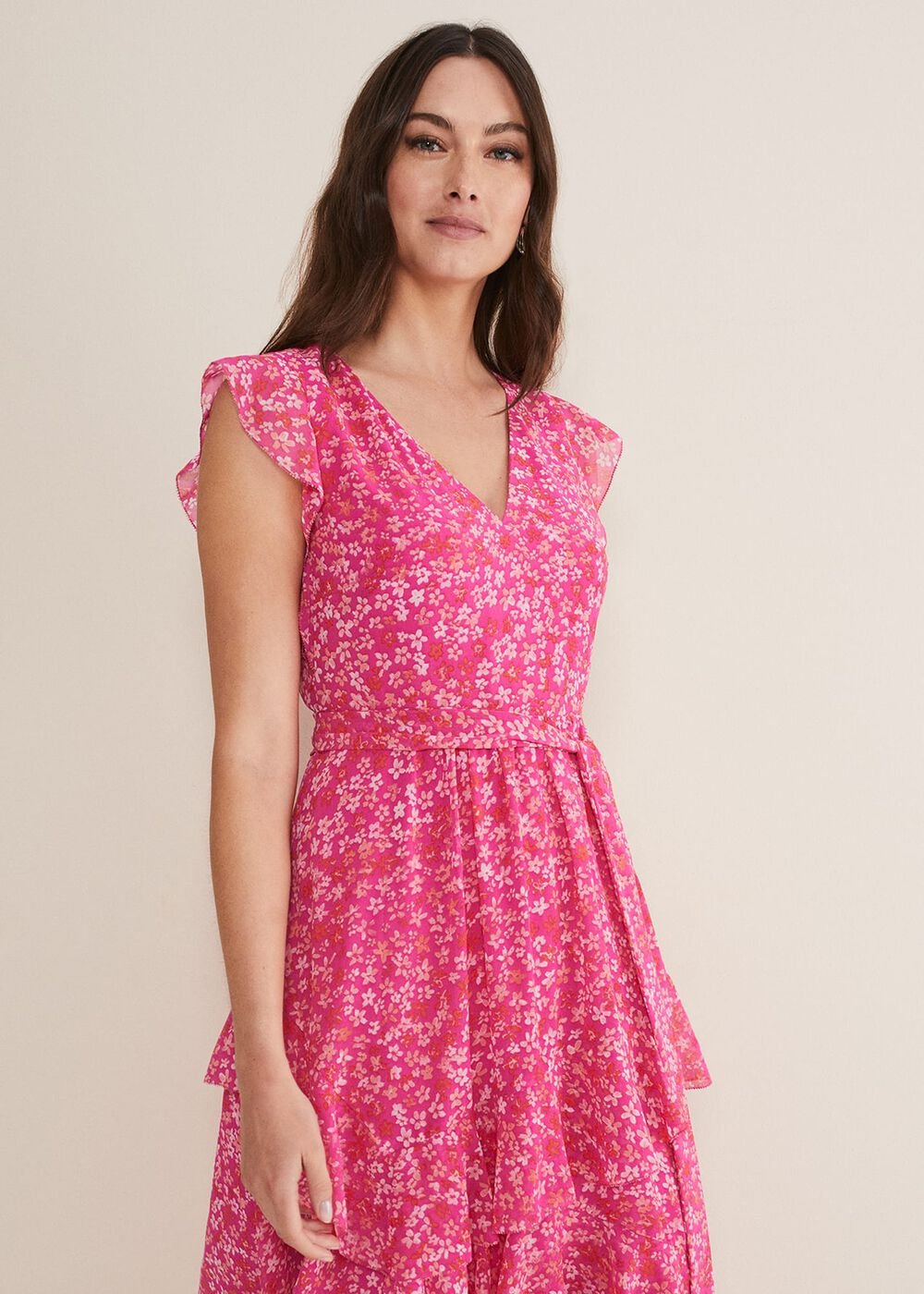 Breesha Floral Midaxi Dress - Pink/Multi