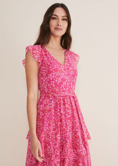 Breesha Floral Midaxi Dress - Pink/Multi