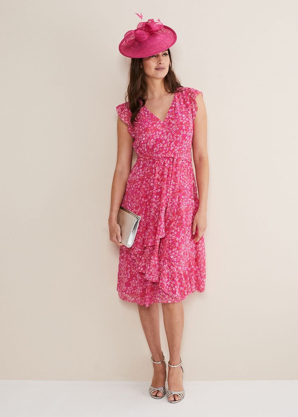 Breesha Floral Midaxi Dress - Pink/Multi
