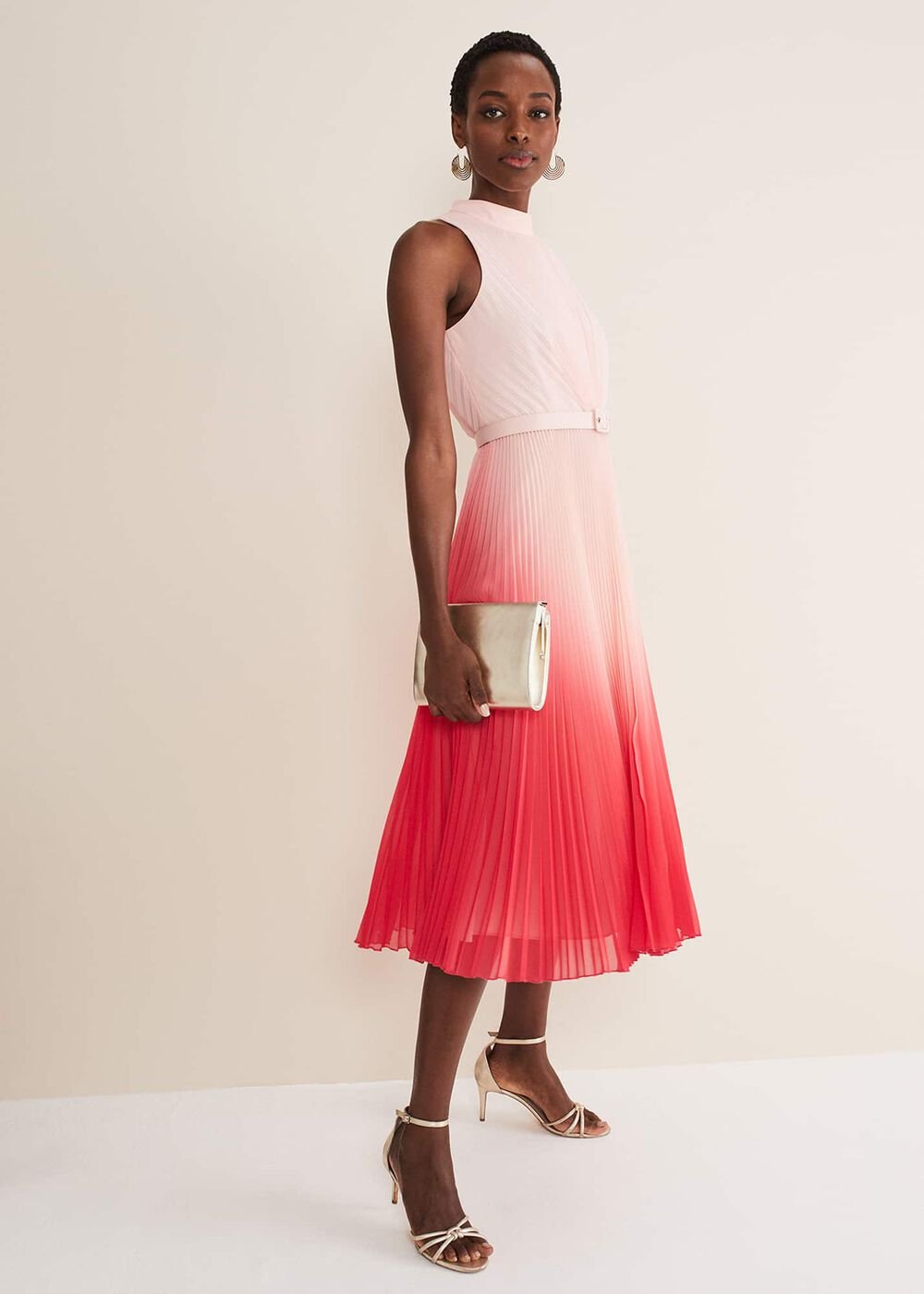 Henrietta Ombre Dress - Pale Pink/Pink