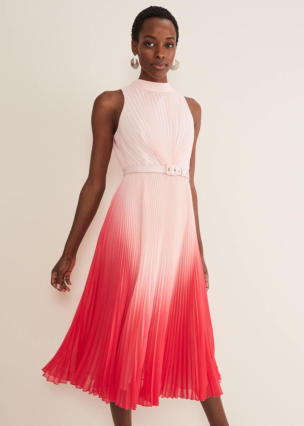 Henrietta Ombre Dress - Pale Pink/Pink
