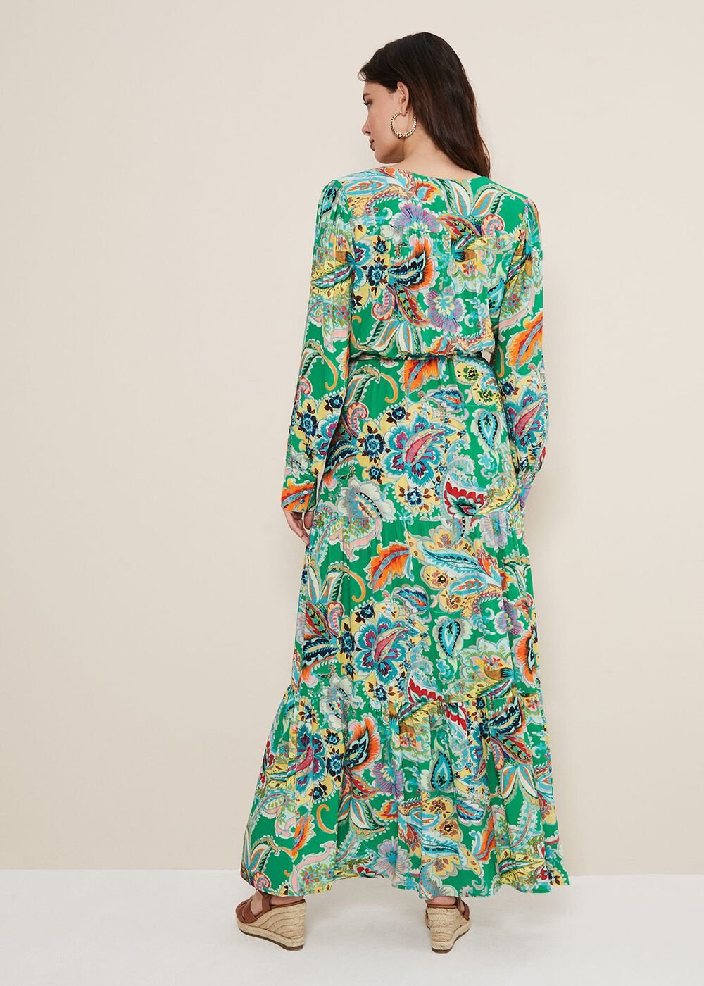 Azalia Paisley Maxi Dress - Green/Multi