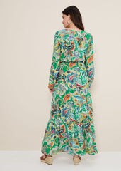 Azalia Paisley Maxi Dress - Green/Multi