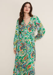 Azalia Paisley Maxi Dress - Green/Multi