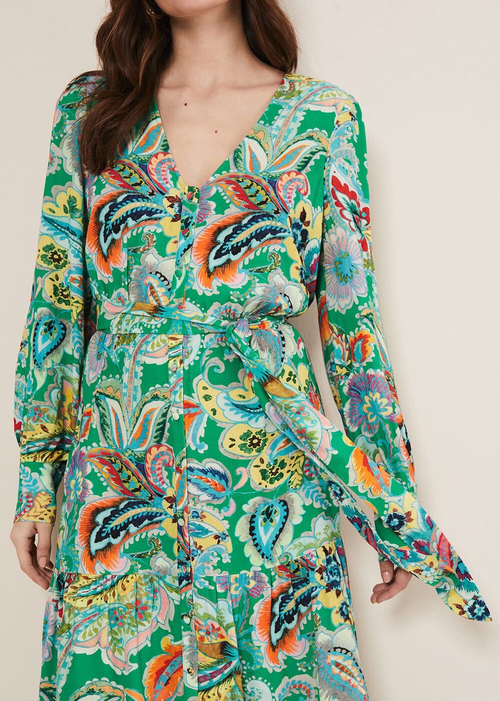 Azalia Paisley Maxi Dress - Green/Multi