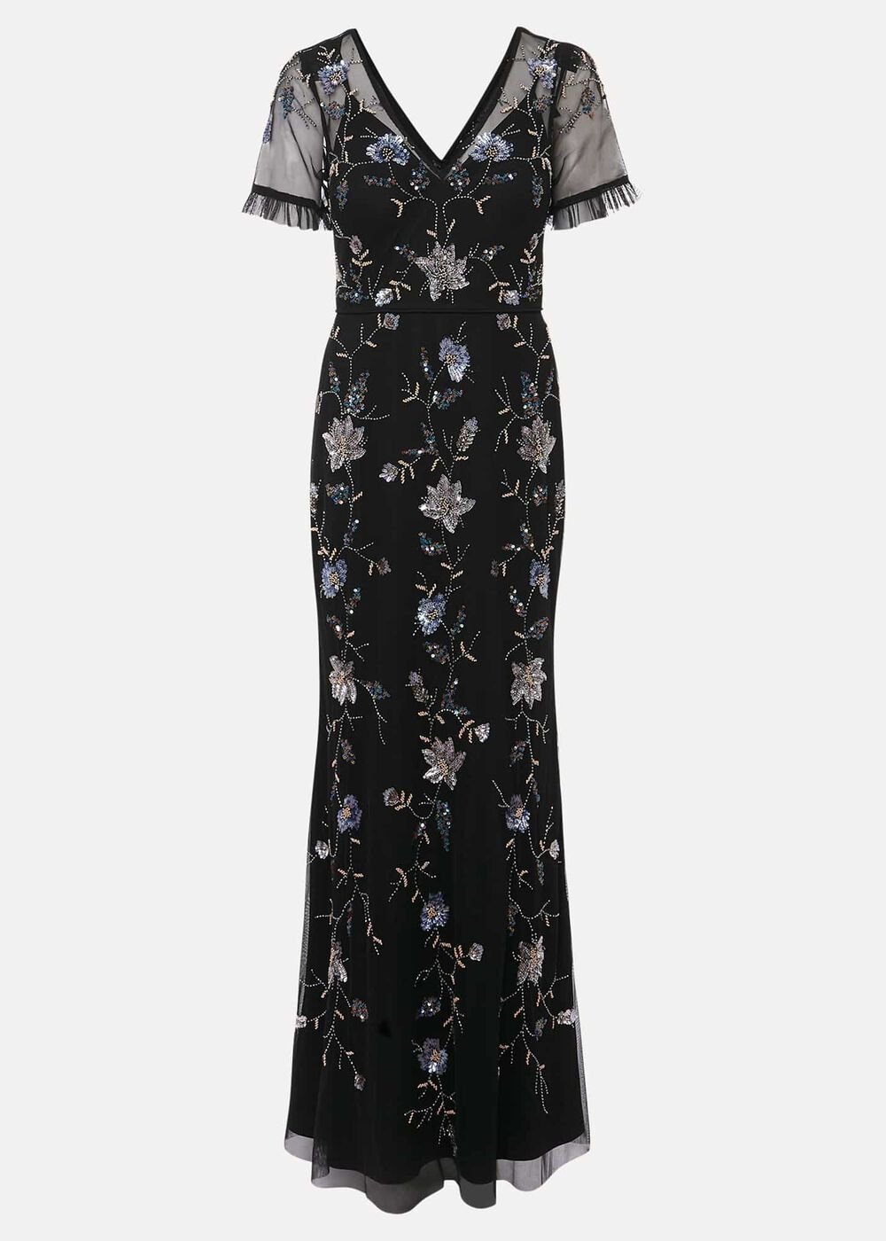 Sierra Sequin Floral Dress - Black