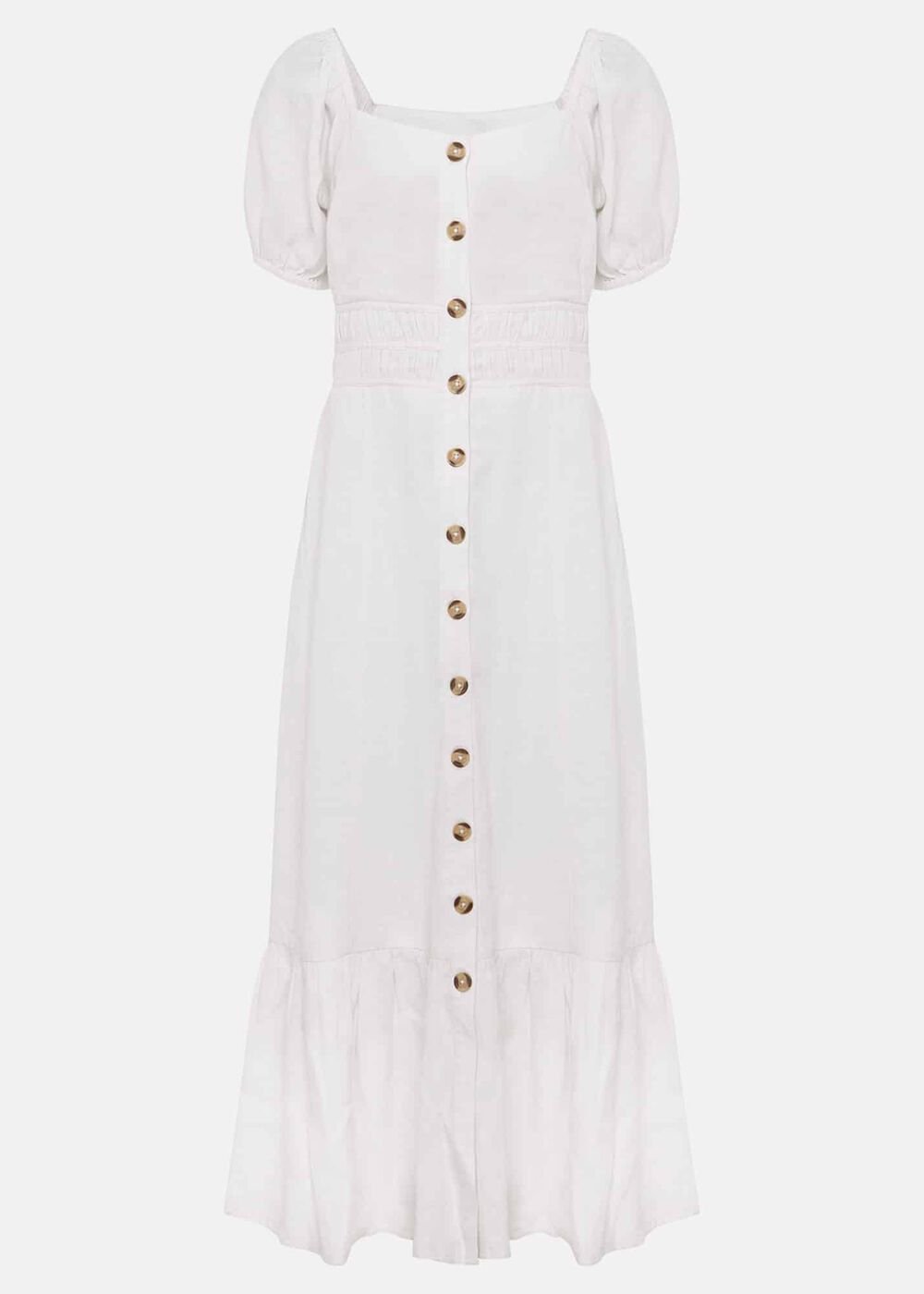 Maribella Linen Midi Dress - White