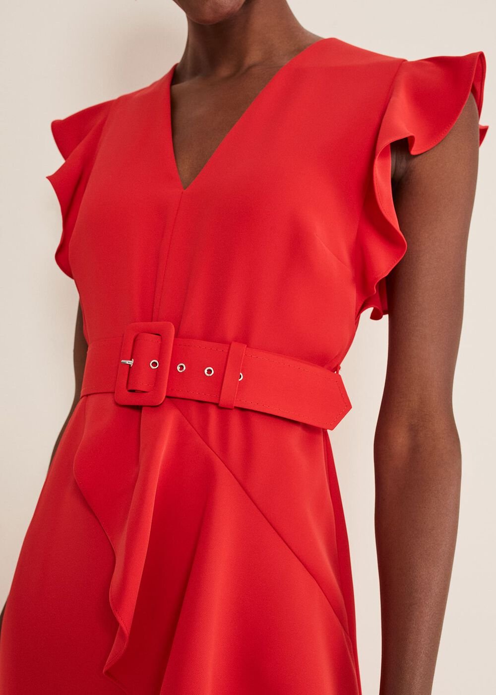 Phoebe Frill Maxi Dress - Fire