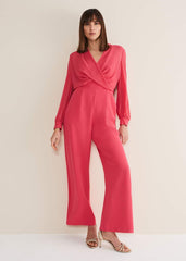 Mindy Wide Leg Jumpsuit - Raspberry