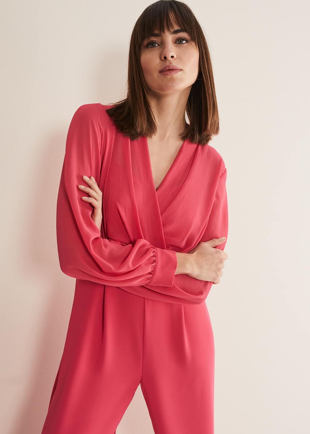 Mindy Wide Leg Jumpsuit - Raspberry