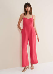 Mindy Wide Leg Jumpsuit - Raspberry