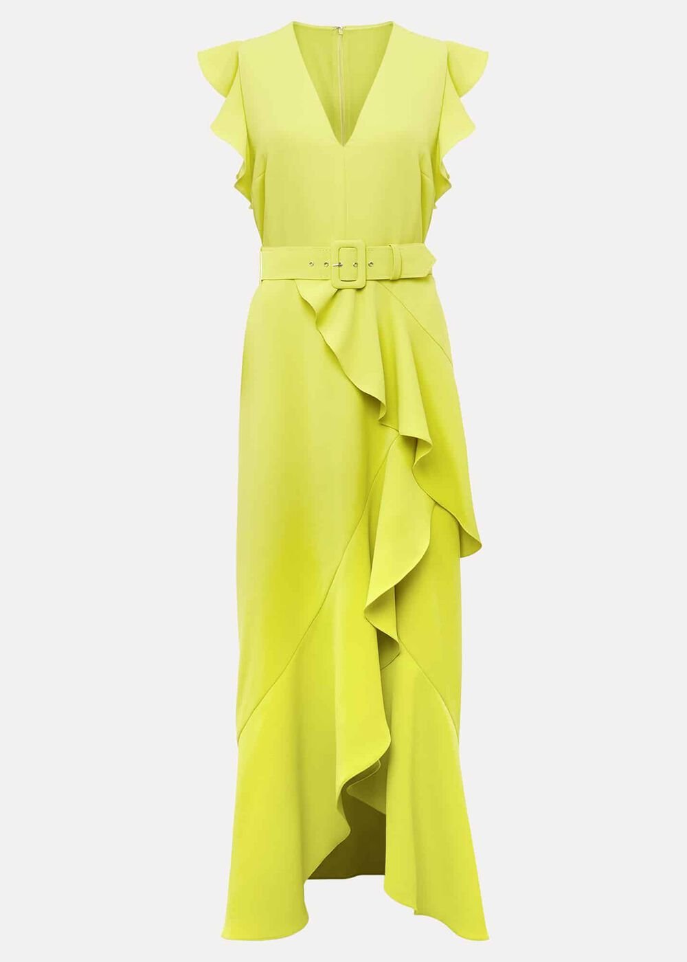 Phoebe Frill Maxi Dress - Lime