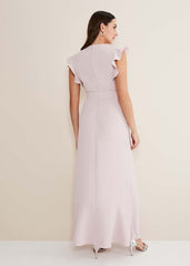 Phoebe Frill Maxi Dress - Powder Pink