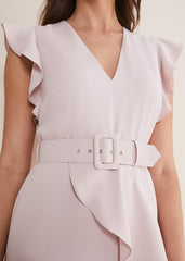 Phoebe Frill Maxi Dress - Powder Pink