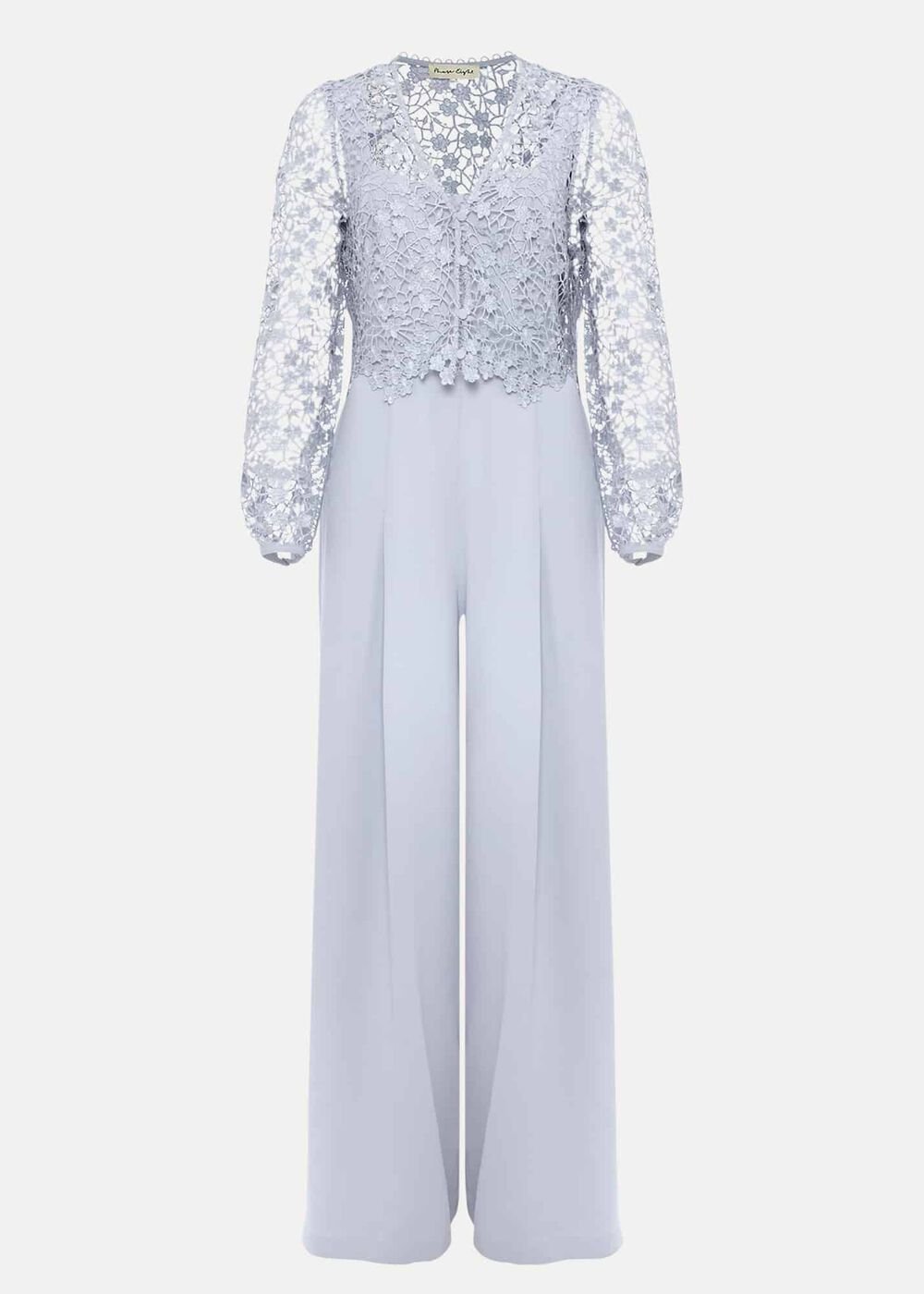 Mariposa Cream Lace Jumpsuit - Cornflower
