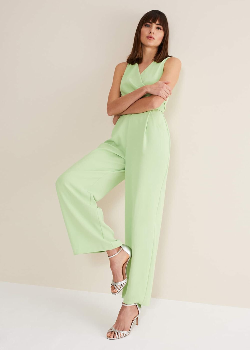Lissia Green Wide Leg Jumpsuit - Apple Green