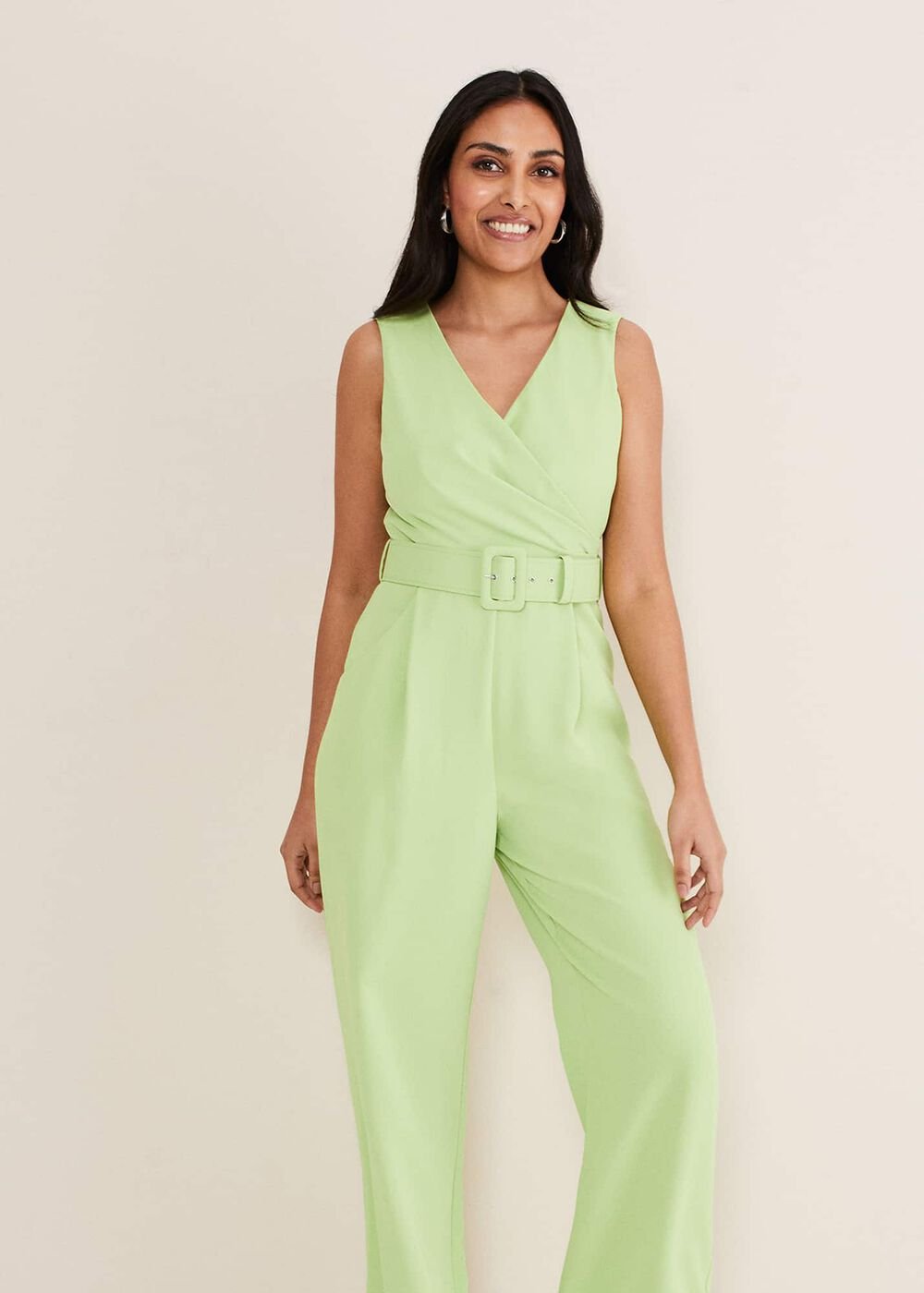 Petite Lissia Green Wide Leg Jumpsuit - Apple Green