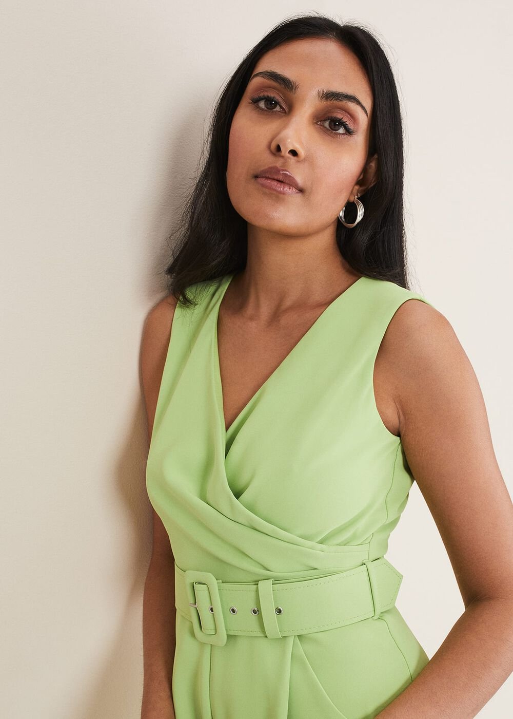 Petite Lissia Green Wide Leg Jumpsuit - Apple Green