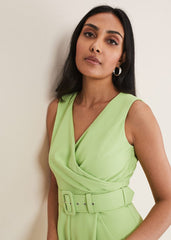 Petite Lissia Green Wide Leg Jumpsuit - Apple Green
