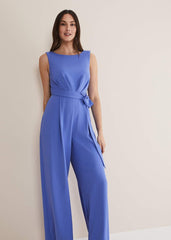 Elaina Blue Wide Leg Jumpsuit - Foxglove Blue