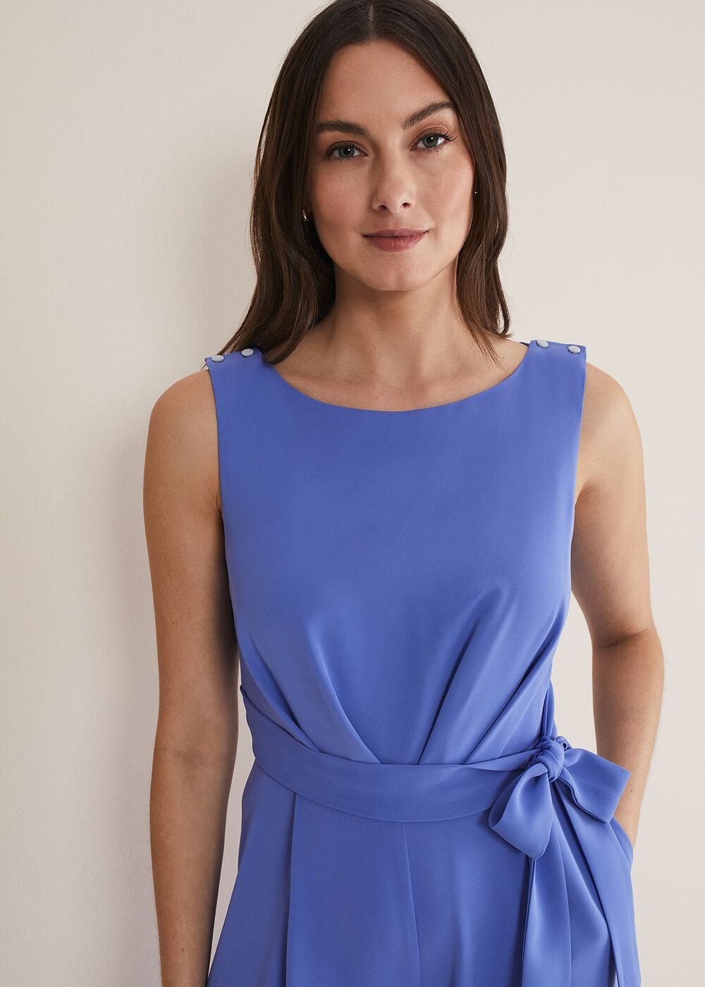 Elaina Blue Wide Leg Jumpsuit - Foxglove Blue