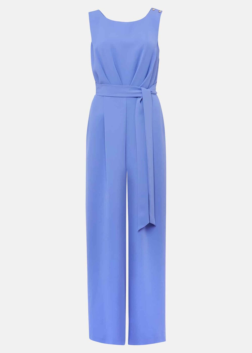 Petite Elaina Blue Wide Leg Jumpsuit - Foxglove Blue