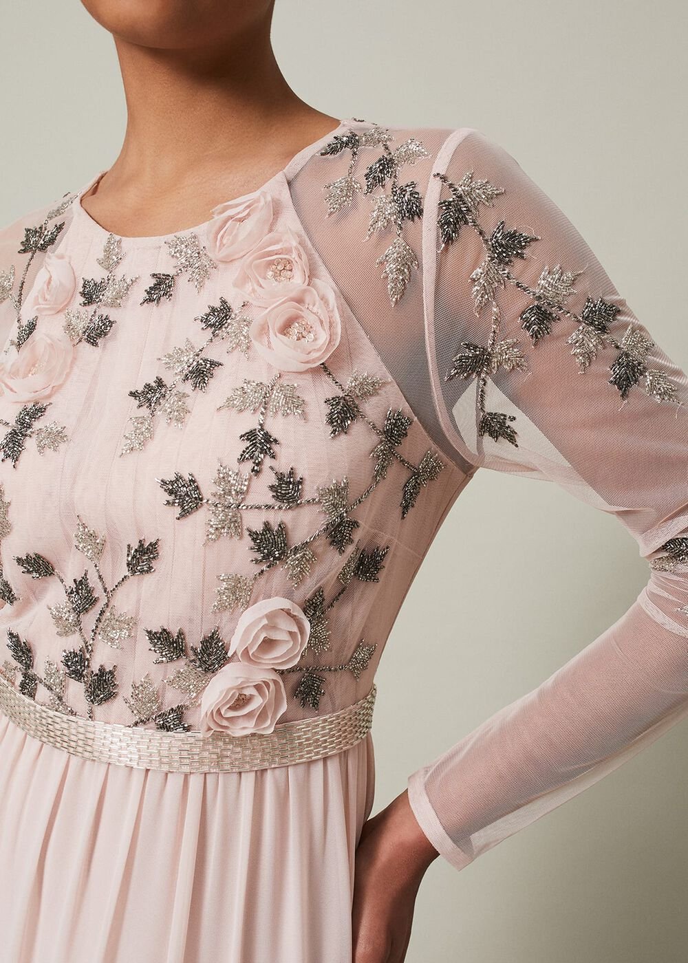 Florence Beaded Maxi Dress - Antique Rose