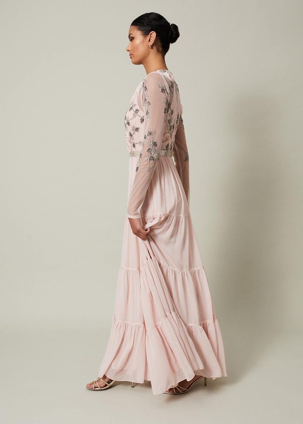 Florence Beaded Maxi Dress - Antique Rose